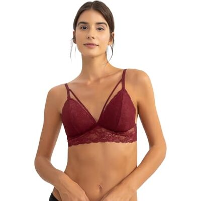 DeFacto Dam-bh – med bygel för stöd – push-up för byglar – bh för kvinnor med bygel – dam-BH push-up utan bygel., Bordeaux, XS DeFacto Dam-bh – med bygel för stöd – push-up för byglar – bh för kvinnor med bygel – dam-BH push-up utan bygel., Bordeaux, XS