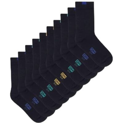 Dim Unisex Eco x 5 barnstrumpor Daglig komfort Mjuk och motståndskraftig bomull, Svart/Marinblå, 31-34 Dim Unisex Eco x 5 barnstrumpor Daglig komfort Mjuk och motståndskraftig bomull, Svart/Marinblå, 31-34
