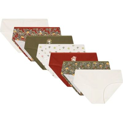 women'secret 7-pack Snoopy Culotte bomullstrosor för kvinnor, Grönt tryck, S women'secret 7-pack Snoopy Culotte bomullstrosor för kvinnor, Grönt tryck, S