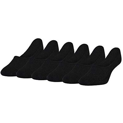 Peds Dam spunnen Poly Half Cushion No Show Liner strumpor, 6-pack casual, svart (6 par), skostorlek: 3-8 UK, Svart (6 par), 36-42 EU Peds Dam spunnen Poly Half Cushion No Show Liner strumpor, 6-pack casual, svart (6 par), skostorlek: 3-8 UK, Svart (6 par), 36-42 EU