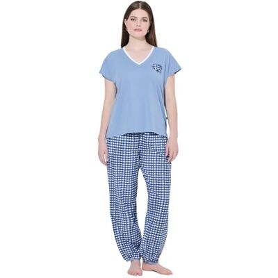 Ulla Popken gs1 data protected company 406978700005 dam pyjamas, söt kontroll pyjamas set, Frostblå, 46-48 Ulla Popken gs1 data protected company 406978700005 dam pyjamas, söt kontroll pyjamas set, Frostblå, 46-48