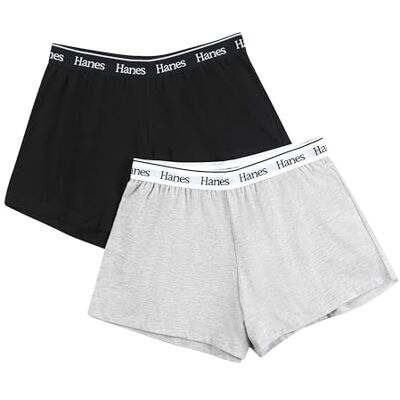 Hanes Pyjamasbyxor (2-pack) för kvinnor, Grå/svart, M Hanes Pyjamasbyxor (2-pack) för kvinnor, Grå/svart, M