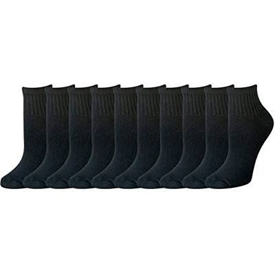 Amazon Essentials Dam 10-pack bomull lätt dämpade ankelstrumpor, svart, skostorlek: 8-12 Amazon Essentials Dam 10-pack bomull lätt dämpade ankelstrumpor, svart, skostorlek: 8-12