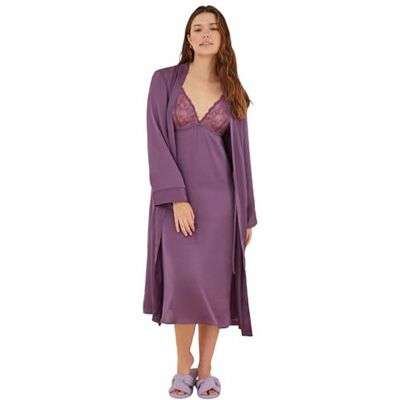 women'secret Långrock lila satin, Lila/lila, S women'secret Långrock lila satin, Lila/lila, S