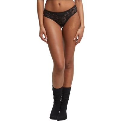 Urban Classics kvinnors TB7664A-kvinnor allover lace brasilianska 2-pack underkläder, svart + svart, M, Svart + svart, M Urban Classics kvinnors TB7664A-kvinnor allover lace brasilianska 2-pack underkläder, svart + svart, M, Svart + svart, M