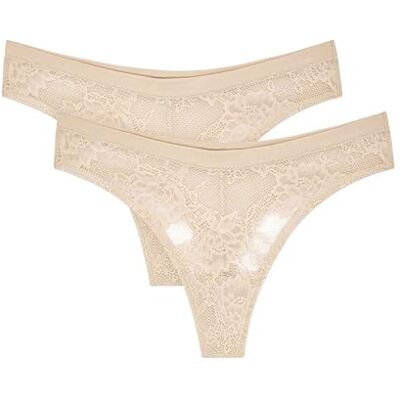 Triumph Women's Smart Deco High Leg String EX 2P trosor, Creamy Dream, 1, Krämig dröm Triumph Women's Smart Deco High Leg String EX 2P trosor, Creamy Dream, 1, Krämig dröm