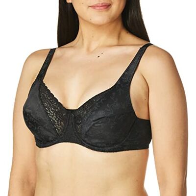 Playtex Secrets Love My Curves, #4422, Behå, signatur, blommig, bygel, heltäckande bh, Riktigsvart, 75C Playtex Secrets Love My Curves, #4422, Behå, signatur, blommig, bygel, heltäckande bh, Riktigsvart, 75C