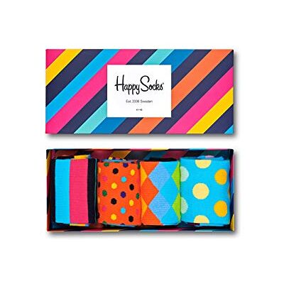 Happy Socks Classics Gift Box, färgglada och roliga, Strumpor för män och kvinnor, Blå-Rosa-Orange-Svart 4 par (36-40) Happy Socks Classics Gift Box, färgglada och roliga, Strumpor för män och kvinnor, Blå-Rosa-Orange-Svart 4 par (36-40)