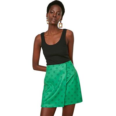 Trendyol Dam figursydd bodycon rund hals vävd blus, Svart, XS Trendyol Dam figursydd bodycon rund hals vävd blus, Svart, XS
