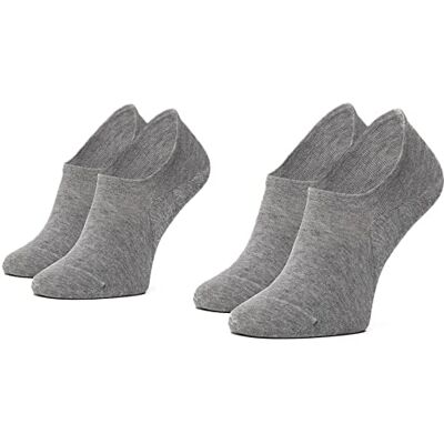 Tommy Hilfiger Footie strumpor för män (2-pack), Mellangrå Melange, 43-46 EU Tommy Hilfiger Footie strumpor för män (2-pack), Mellangrå Melange, 43-46 EU