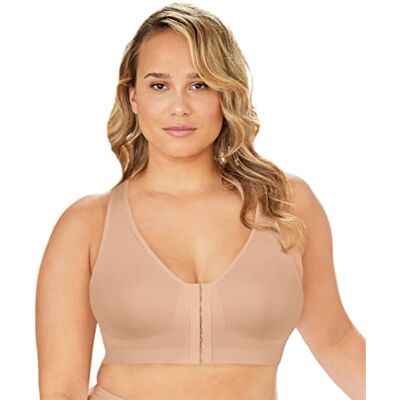 Exquisite Form Women's 5101000 Fully Seamless Wireless Full Coverage Bra with Front Closure, Nude, 3X Exquisite Form Women's 5101000 Fully Seamless Wireless Full Coverage Bra with Front Closure, Nude, 3X