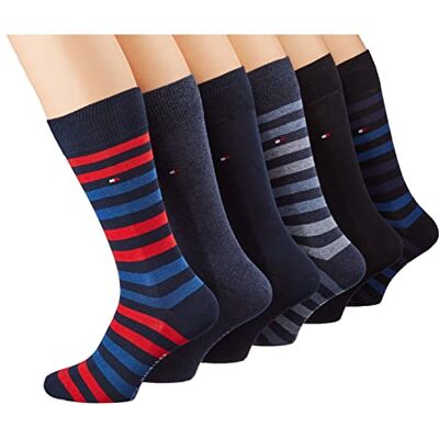 Tommy Hilfiger herr Clssc strumpor (6-pack), Blå kombo, 43-46 EU Tommy Hilfiger herr Clssc strumpor (6-pack), Blå kombo, 43-46 EU