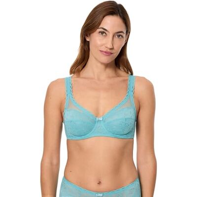 Playtex Dam behå med bygel för kvinnor och återvinns korshjärta x1, Färg: blå, 80C Playtex Dam behå med bygel för kvinnor och återvinns korshjärta x1, Färg: blå, 80C