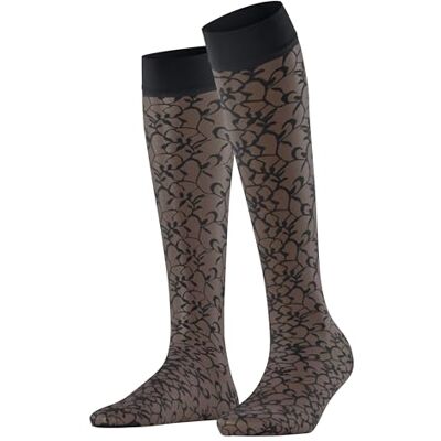 FALKE dam knästrumpor Soft Spell W Kh transparent mönstrade 1 par, svart 3009, 35-38 FALKE dam knästrumpor Soft Spell W Kh transparent mönstrade 1 par, svart 3009, 35-38