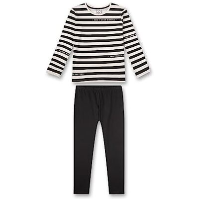 Sanetta flickpyjamas lång svart bekväm pyjamas för flickor lång. Nattklädesset av topp och leggings. Pyjamas-set, storlek, fantom, 128 cm Sanetta flickpyjamas lång svart bekväm pyjamas för flickor lång. Nattklädesset av topp och leggings. Pyjamas-set, storlek, fantom, 128 cm