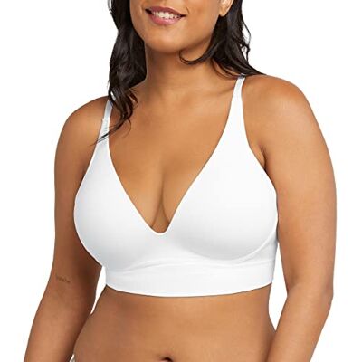 Maidenform Women's Seamless Lift Bralette, Wireless Long-Line Convertible Tank-Style Bralette White Maidenform Women's Seamless Lift Bralette, Wireless Long-Line Convertible Tank-Style Bralette White
