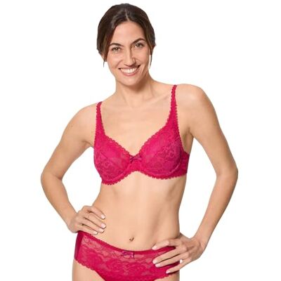 Playtex Flower Elegance spets bygel-bh dam x 1, Färg: röd, 80B Playtex Flower Elegance spets bygel-bh dam x 1, Färg: röd, 80B