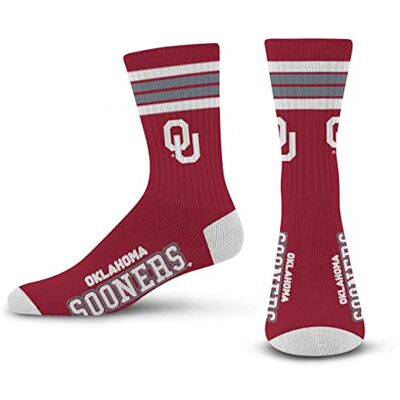 For Bare Feet FBF Unisex 4 ränder Deuce Crew Sock, lagfärg, M For Bare Feet FBF Unisex 4 ränder Deuce Crew Sock, lagfärg, M