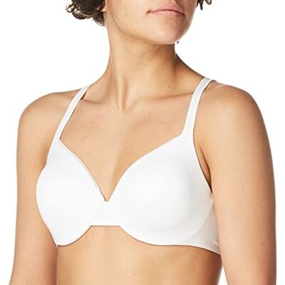Hanes Ultimate T-Shirt Soft Foam Underwire BH dam, Vitt och blått, 85D Hanes Ultimate T-Shirt Soft Foam Underwire BH dam, Vitt och blått, 85D