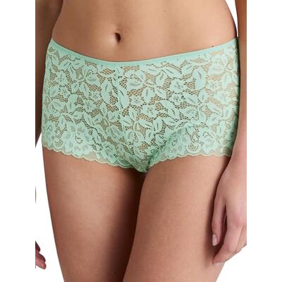 CALIDA Natural Comfort Lace Trosor, regular cut damer, tillverkade av högkvalitativ supima-bomull, med feminina spetsdetaljer, mjuk grön, 40/42 CALIDA Natural Comfort Lace Trosor, regular cut damer, tillverkade av högkvalitativ supima-bomull, med feminina spetsdetaljer, mjuk grön, 40/42