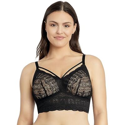 Parfait Mia Lace P5951 dam full byst lätt vadderad bygelfri bh, Svart, 90D Parfait Mia Lace P5951 dam full byst lätt vadderad bygelfri bh, Svart, 90D