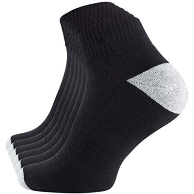 STARK SOUL Quarter Performance sportstrumpor, funktionella strumpor för kvinnor och män (2 par), löpning, jogging, cykling, fitness, triathlon, vandring, svart, vit, svart/grå, 39-42 EU STARK SOUL Quarter Performance sportstrumpor, funktionella strumpor för kvinnor och män (2 par), löpning, jogging, cykling, fitness, triathlon, vandring, svart, vit, svart/grå, 39-42 EU