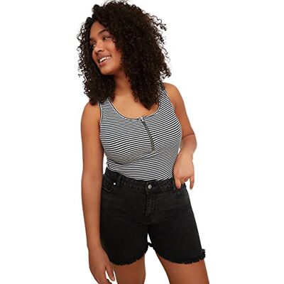 Trendyol Dam Kvinna Normal Bodycon Rund hals Stickad Plus Size Undertröja Skjorta, Svart, 6XL Trendyol Dam Kvinna Normal Bodycon Rund hals Stickad Plus Size Undertröja Skjorta, Svart, 6XL