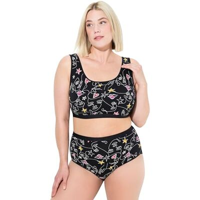 Ulla Popken dam stora storlekar överdimensionerade plus size bustier, slip-form, utan bygel, svart, 42-44 Ulla Popken dam stora storlekar överdimensionerade plus size bustier, slip-form, utan bygel, svart, 42-44