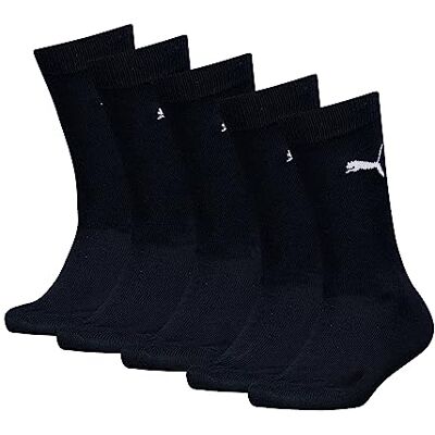 PUMA unisex barn Socks Easy Rider Kids' Crew Socks (5 pack), SVART, 23-26 EU PUMA unisex barn Socks Easy Rider Kids' Crew Socks (5 pack), SVART, 23-26 EU