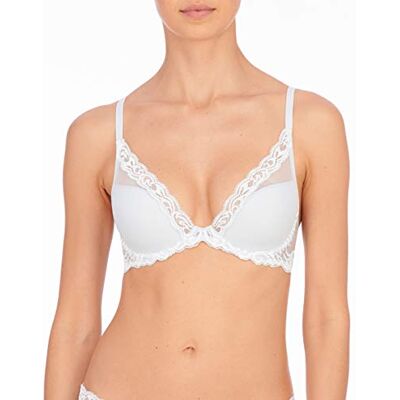 Natori Dam Feathers Contour Plunge BH, Vit, 75C Natori Dam Feathers Contour Plunge BH, Vit, 75C