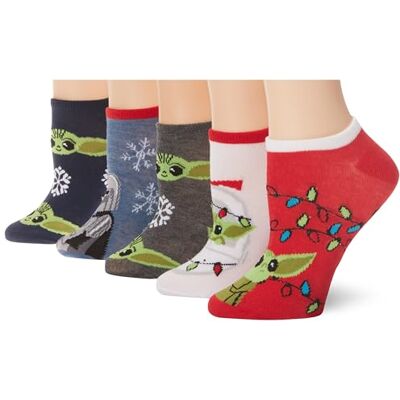 Star Wars dam The Mandalorian Holiday 5-pack osynliga strumpor, Röd sherbet, 42-44.5 EU Star Wars dam The Mandalorian Holiday 5-pack osynliga strumpor, Röd sherbet, 42-44.5 EU
