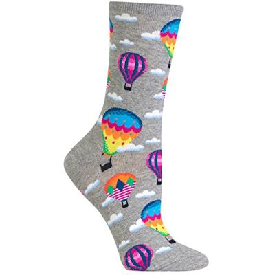 Hot Sox kvinnors utomhus nyhet crew-strumpor casual, Varmluftsballonger (tröja grå ljung), 35-42 EU Hot Sox kvinnors utomhus nyhet crew-strumpor casual, Varmluftsballonger (tröja grå ljung), 35-42 EU