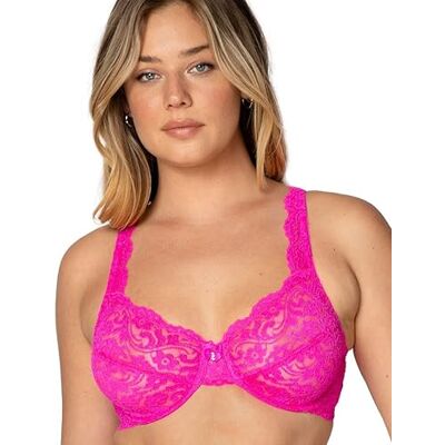 Smart & Sexy Dam Signatur Spets Ofodrad Bygel-BH, Medium Rosa, 32D Smart & Sexy Dam Signatur Spets Ofodrad Bygel-BH, Medium Rosa, 32D