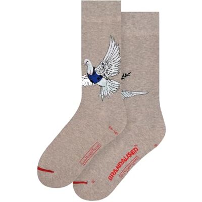 MuseARTa strumpor av bomull med målningen Peace Dove av konstnären Banksy graffiti i storlek 36–40, BL-PD-06-36-40, Beige, 36-40 MuseARTa strumpor av bomull med målningen Peace Dove av konstnären Banksy graffiti i storlek 36–40, BL-PD-06-36-40, Beige, 36-40