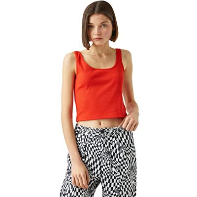 Koton dam Spaghetti Strap Square Neck Tank Top Linne Koton dam Spaghetti Strap Square Neck Tank Top Linne