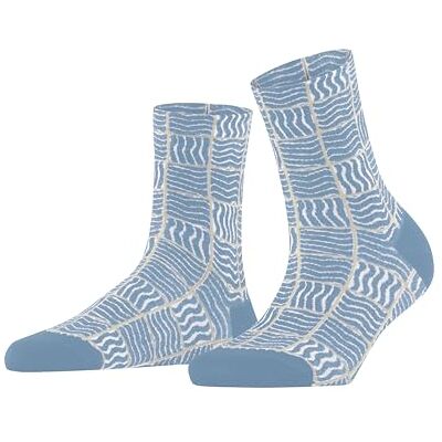 FALKE dam strumpor Coast Tile W So bomull mönstrade 1 par, blå Sky Blue 6876, 35-38 FALKE dam strumpor Coast Tile W So bomull mönstrade 1 par, blå Sky Blue 6876, 35-38