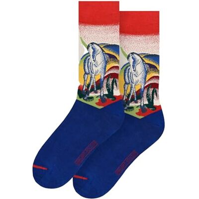 MuseARTa strumpor av bomull med målningen Blue Horse I av konstnären Franz Marc i storlek 36–40, FM-BH-06-36-40, blå, 36-40 MuseARTa strumpor av bomull med målningen Blue Horse I av konstnären Franz Marc i storlek 36–40, FM-BH-06-36-40, blå, 36-40