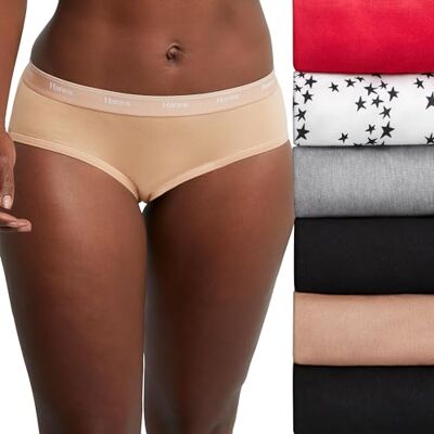 Hanes Women's Originals Hipster Panties, Breathable Stretch Cotton Underwear, Assorted, 6-Pack, Basic Color Mix, Small Hanes Women's Originals Hipster Panties, Breathable Stretch Cotton Underwear, Assorted, 6-Pack, Basic Color Mix, Small