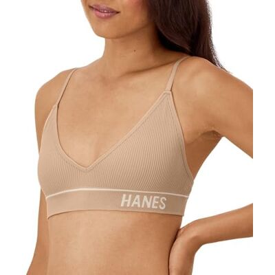 Hanes Dam Original Contour Wireless Seamless Rib Bralette, ComfortFlex Fit, strykfri BH för kvinnor BH, Djup glöd, XL Hanes Dam Original Contour Wireless Seamless Rib Bralette, ComfortFlex Fit, strykfri BH för kvinnor BH, Djup glöd, XL