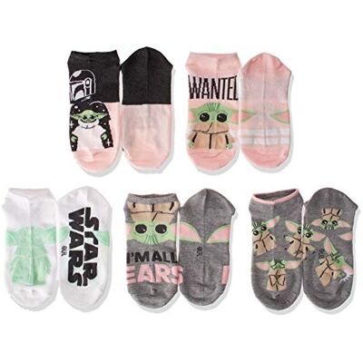 Star Wars kvinnors 5-pack osynliga strumpor, Rosa grå multi, 42-44.5 EU Star Wars kvinnors 5-pack osynliga strumpor, Rosa grå multi, 42-44.5 EU