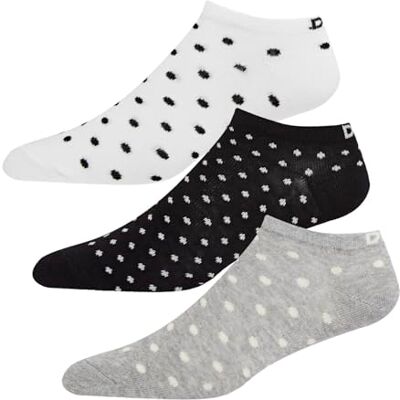 DKNY VIDA ankelstrumpor för kvinnor, 3-pack svart/vit/grå fläck, 4_7, 3-pack svart/vit/grå fläck, 37-40.5 EU DKNY VIDA ankelstrumpor för kvinnor, 3-pack svart/vit/grå fläck, 4_7, 3-pack svart/vit/grå fläck, 37-40.5 EU