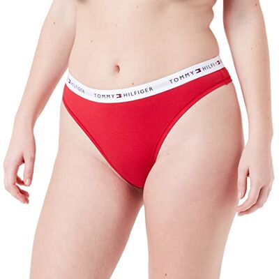 Tommy Hilfiger Thong Curve Stringtrosa för kvinnor, Primär röd, XL Tommy Hilfiger Thong Curve Stringtrosa för kvinnor, Primär röd, XL