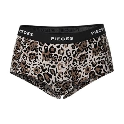 PIECES Pclogo dam boxers/AOP Noos Bc, Silvergrå, x_l PIECES Pclogo dam boxers/AOP Noos Bc, Silvergrå, x_l