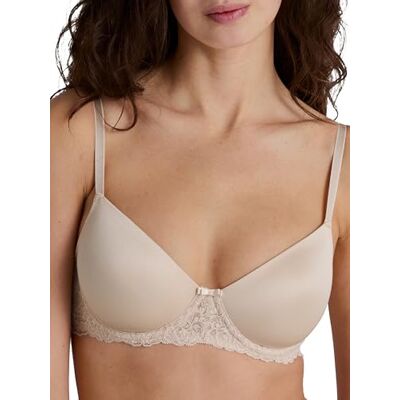 CALIDA Sensual Secrets T-shirt BH dam, gosig, mjuk halsduk, sticker inte, justerbara remmar, Mörk beige, 85C CALIDA Sensual Secrets T-shirt BH dam, gosig, mjuk halsduk, sticker inte, justerbara remmar, Mörk beige, 85C