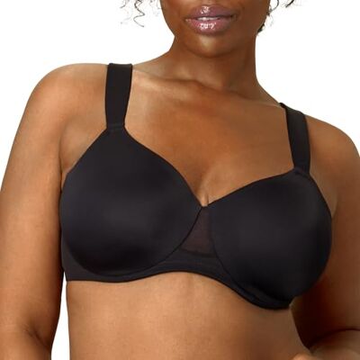 Playtex Dambygel, Dreamwire Plus-Size BH tillgängliga, konvertibla remmar, fukttransporterande, 4810, klädd i svart, 38C Playtex Dambygel, Dreamwire Plus-Size BH tillgängliga, konvertibla remmar, fukttransporterande, 4810, klädd i svart, 38C