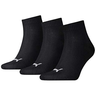 PUMA Unisex kvartsstrumpa (3-pack), svart, 43-46 EU PUMA Unisex kvartsstrumpa (3-pack), svart, 43-46 EU
