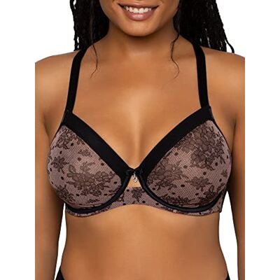 Curvy Couture transparent meshtyg, ofodrad bygel, sexig stödjande stor storlek, bhs bh med full täckning, Chantilly, 100C Curvy Couture transparent meshtyg, ofodrad bygel, sexig stödjande stor storlek, bhs bh med full täckning, Chantilly, 100C
