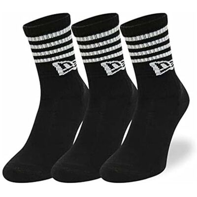 New Era Unisex Stripe Crew strumpor, svart, 35–38 New Era Unisex Stripe Crew strumpor, svart, 35–38