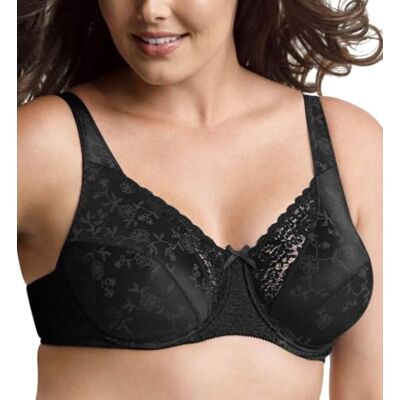 Playtex Kvinnors hemligheter älskar mina kurvor signatur blommig bygel heltäckande BH US4422, Riktigsvart, 85E Playtex Kvinnors hemligheter älskar mina kurvor signatur blommig bygel heltäckande BH US4422, Riktigsvart, 85E