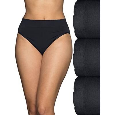 Vanity Fair Women's Seamless Underwear, Light Smoothing, No Pinch No Show, Hi Cut-3 Pack-Black/Black/Black, 7 Vanity Fair Women's Seamless Underwear, Light Smoothing, No Pinch No Show, Hi Cut-3 Pack-Black/Black/Black, 7